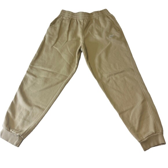 Nike Youth Girls Cotton Jogger Sweatpants Size XL Beige Drawstring Waist - Picture 1 of 13